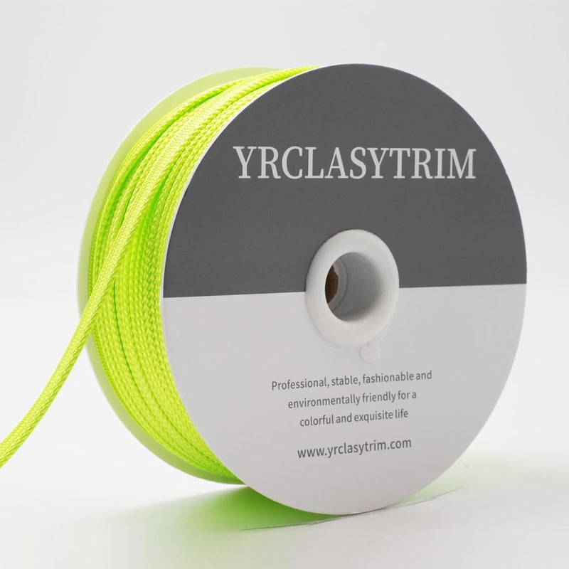 YRCLASYTRIM 0.35inch,(55Yards) Sewing Piping Trim,Shining Polyesterter Cord Trim,for Sewing Clothing,Hometextile, Decoration DIY Crafts Edge Piping Embellishments,30Colour (Lemon Green) - Image 3